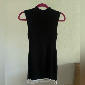 Zara knit mini dress with beaded details on the bottom